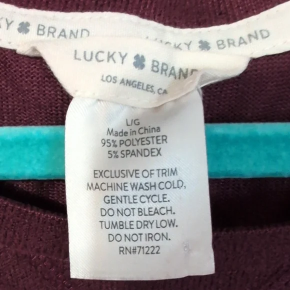 Lucky Brand Maroon Top and Pink Tie-dyed Pajama Set. - Picture 2 of 6